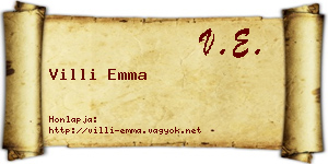 Villi Emma névjegykártya